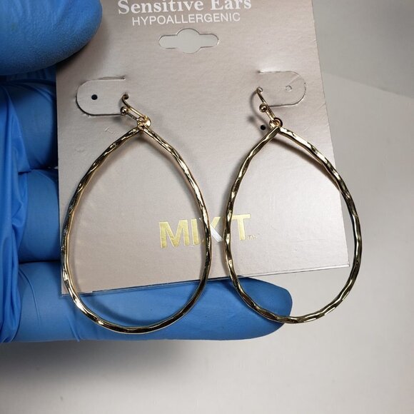 MIXIT Hypoallergenic Gold Tone Earrings - Dainty Hoop – Women's Fashion Jewelry - Picture 8 of 8